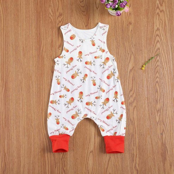 

jumpsuits baby & children's 0-24m girl christmas romper sleeveless reindeer letter print jumpsuit fall clothes, Blue