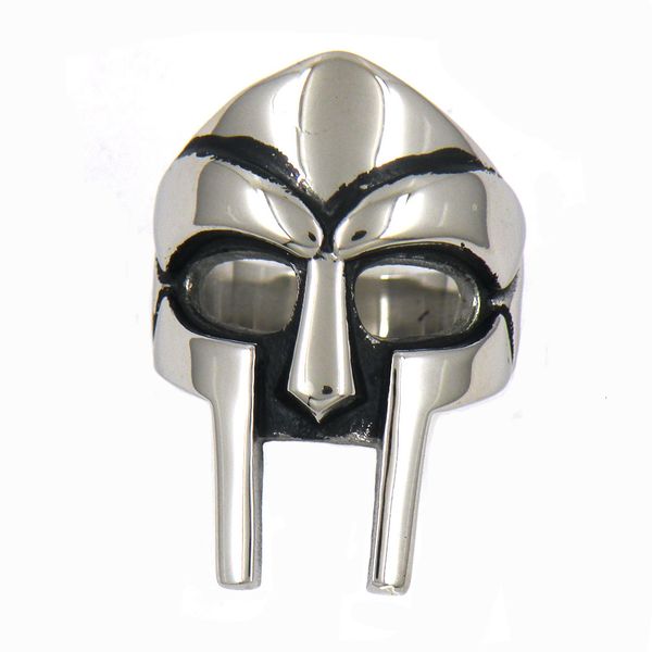 

fanssteel stainless steel mens or womens punk vintage tribal man mask ring signet ring gift fsr11w95, Silver