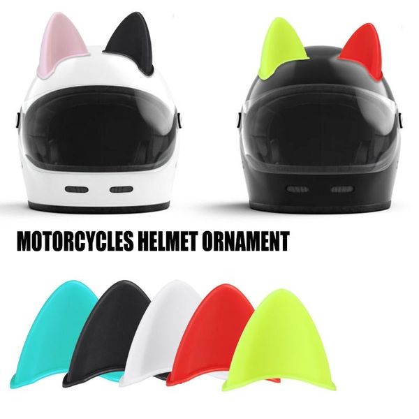 

motorcycle helmets 1pcs car helmet cat ears motocross off road decoration sticker cosplay ornament accessory abs 3d