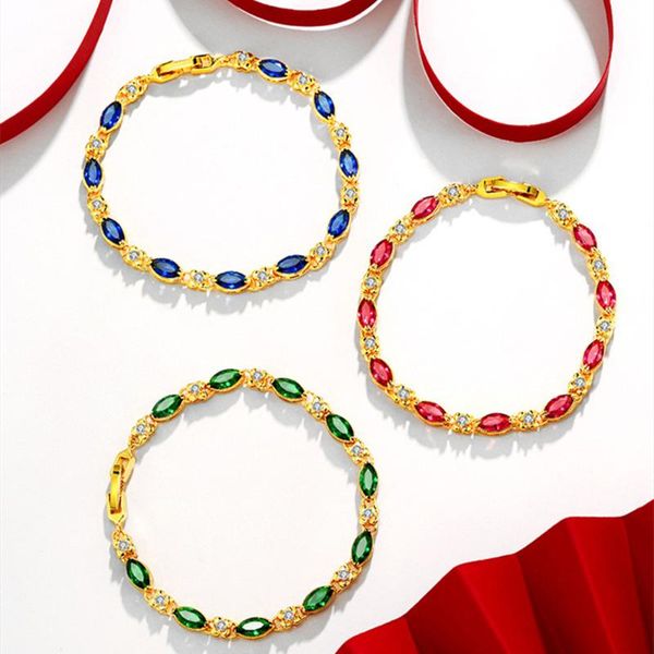 

link, chain st bracelet golden fashion red real natural jewellery for women good color birthday gift, Black