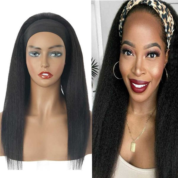 

wig female multicolor medium long curly hair headband wig, Black