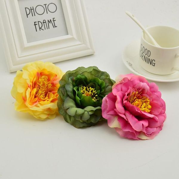 

100pcs artificial flower heads silk peony wedding home decoration for make door wreath flower wall diy stamens for han qyleux