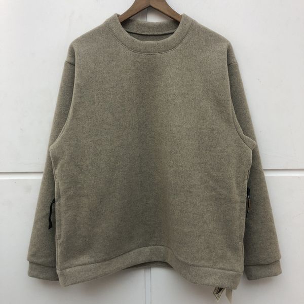 

2021 new fw kapital sweatshirts men women 1:1 solid color plush material vintage crewneck streetwear wgf9, Black
