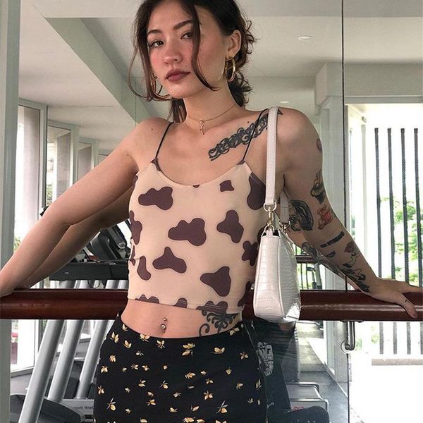 

women's tanks & camis y2k crop women tank cami harajuku fashion 90s 2000s aesthetic clothes streetwear e girl 2021 printing, White