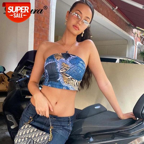 

dulzura leopard chain halter women crop hanging neck tanks bodycon backless elegant streetwear 2020 summer club party #uy55, White