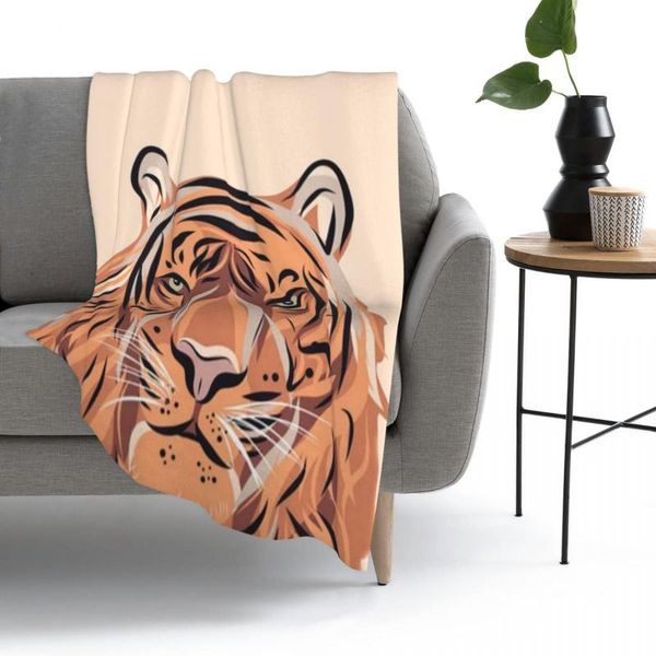 

blankets fierce tiger vector gift throw blanket bedspread bed sofa flannel warm bedding home travel thick child
