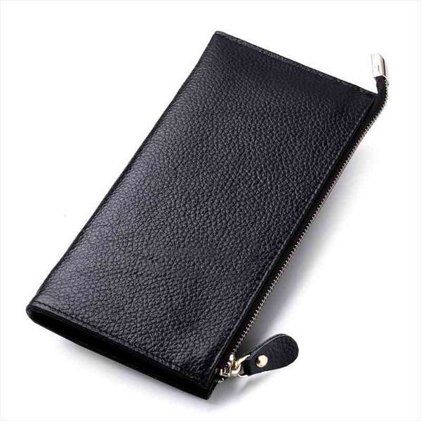 

womens wallet genuine leather female purses ladies long purse handle clutch wallets for phone bags money bag card holder, Red;black