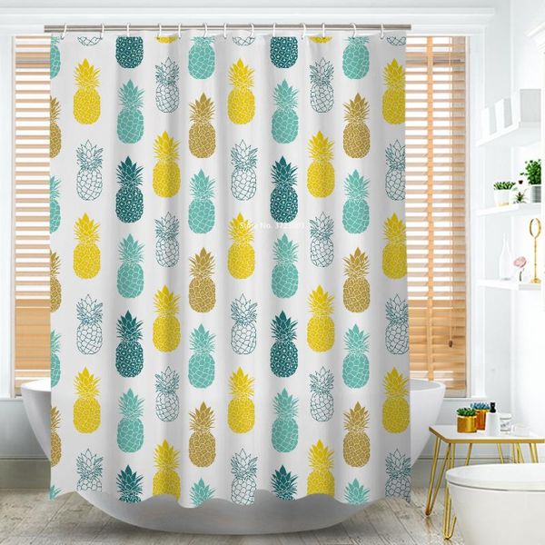 

shower curtains modern pineapple fruit print waterproof curtain minimalist style home decoration with hook