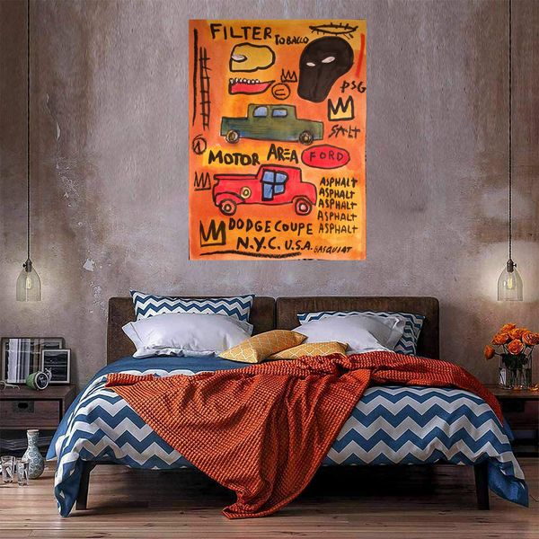 

jean-michel basquiat motor area nyc home decoration handcrafts /hd print oil painting on canvas wall art canvas picture 210220