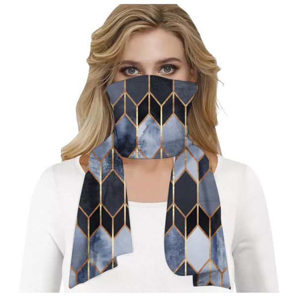 

fashion hijab scarf for women print silk satin hair scarfs kerchief scarf mask for face neckerchief headband scarves for ladies, Blue;gray