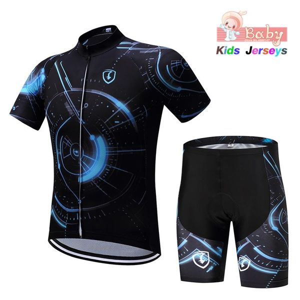 

racing sets 2021 rock summer kids triathlon clothing boys short sleeve cycling girls funny jersey italy, Black;blue