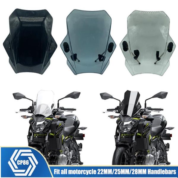 Motocicleta Windshield Universal para R1200GS F850GS G310R R1150R F800S MT09 MT07 CB500X NC700X NC750X Windscreen