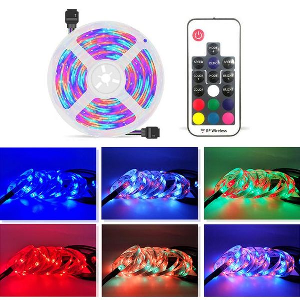

strips 5m waterproof strip lights rgb 300 led tv lapscreen decoration lamp tape background lighting with ir remote control 2021