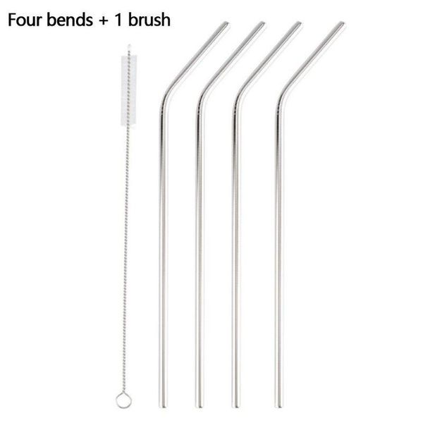 

drinking straws 1 set stainless steel straw with cleaner brush reusable environmental kitchen bar party accessory