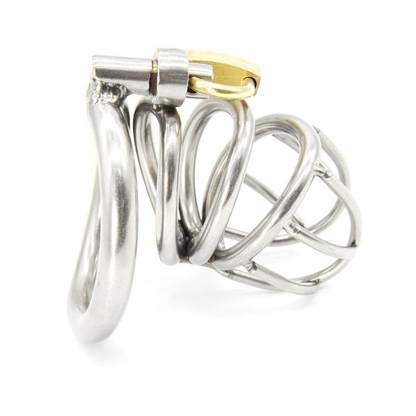 

super new male chastity device bird lock stainless steel cock cage