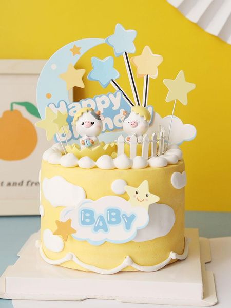 

other festive & party supplies lovely calf eggshell happy birthday cartoon resin ornaments for baby cake decoration baking dessert