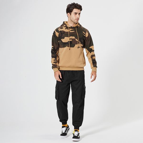 

New 2021 Fashion Pullover Men's Camouflage Fall Winter Military Hoodie Men Man Tracksuit QLV2, Black