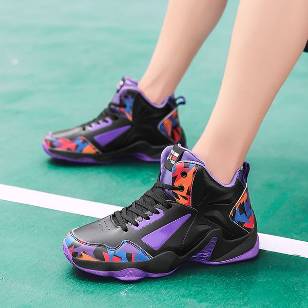 

men professional high-basketball shoes mens cushioning light basketball sneakers anti-skid breathable outdoor sports shoes