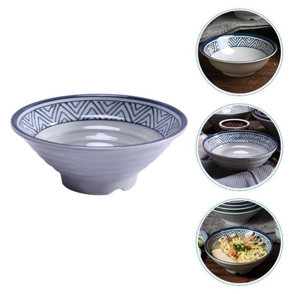 

1pc household ramen noodle container soup bowl ramen bowl practical (blue)