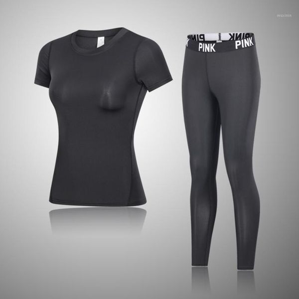 

yoga set sports leggings women gym clothes workout fitness running t-shirt clothing sportswear suit outfit