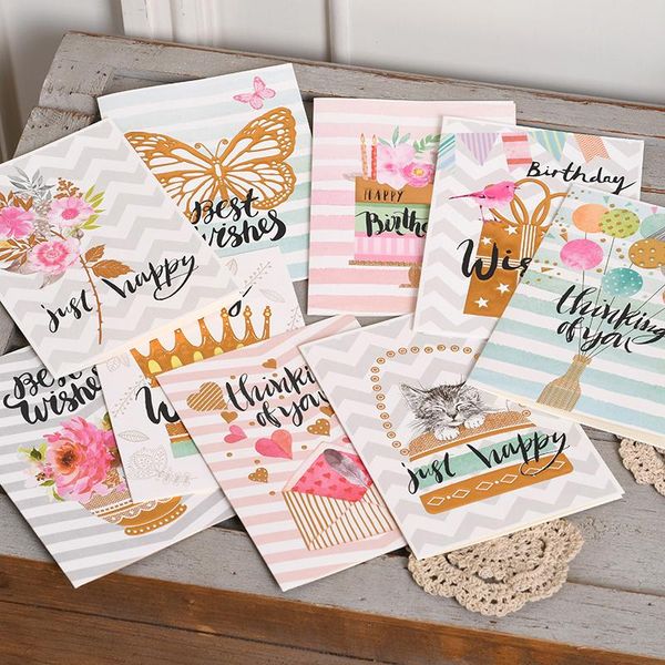 

greeting cards gold embossed handmade birthday party wishes