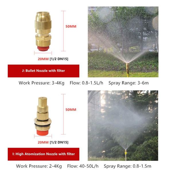 

brass nozzle garden mist sprinkler spray copper with filter brass misting cooling with filter watering tool garden supply