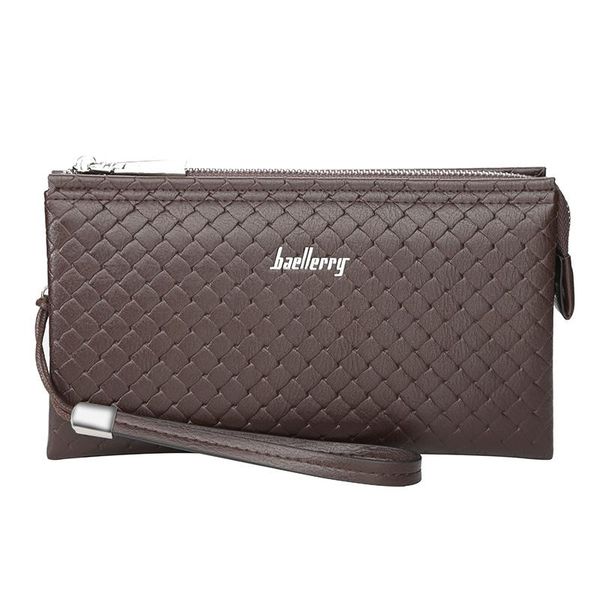 

wallets men's long leather wallet korean fashion multifunctional large capacity storage zipper buckle card holder, Red;black