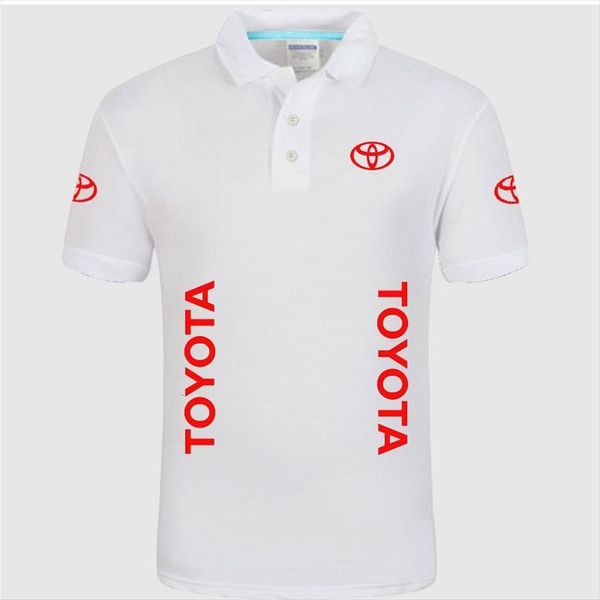

summer brand men polo toyota logo short sleeve shirt fashion casual solid shirts, White;black