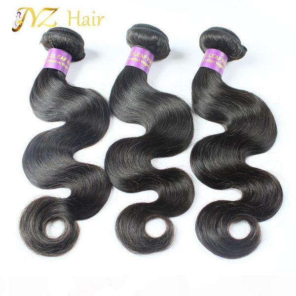 

jyz unprocessed human hair 3 bundles body wave brazilian virgin hair human hair weave online, Black