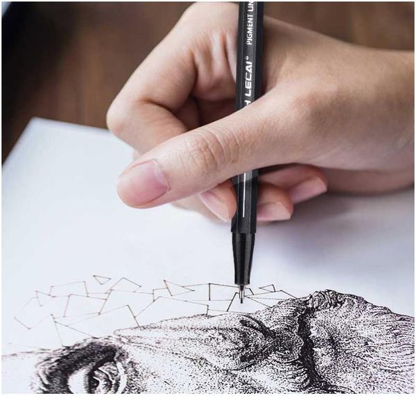 

10pcs/set pigment liner micron ink marker pen 0.05 0.1 0.2 0.3 0.4 0.5 brush tip black fineliner sketching manga dra qyldrb