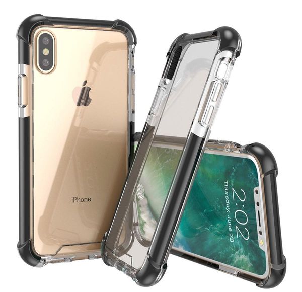 

2019 new styles four corners thickened super anti-falling iphone case glass acrylic plus tpu 3 in 1 cell phone case iphone x xs xr xsm flbot