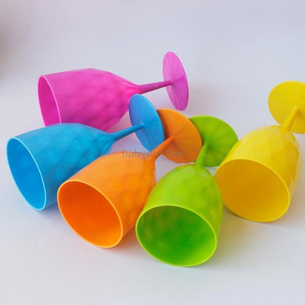 

12oz plastic champagne flutes pp colorful plastic red wine champagne flutes 6pcs/set disposable wine mug