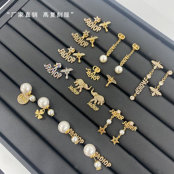 

design jewelry new star same net red letter bee pearl earrings female, Silver