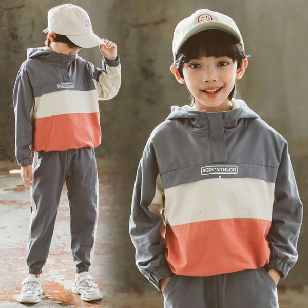 

suit 2020 new big boys' handsome autumn children's color matching fashion, White