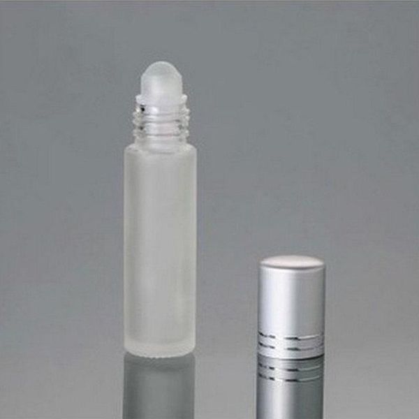 

storage bottles & jars 20pcs/lot 10ml empty roller ball perfume frosting glass mini roll-on travel bottle with silver aluminium screw lid ca