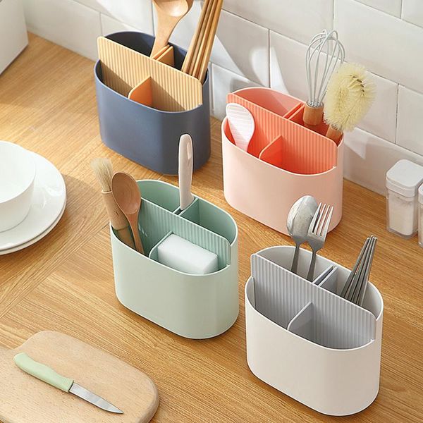 

storage bottles & jars multifunctional kitchen drain rack chopstick holder box spoon fork knife shelf deskpartition