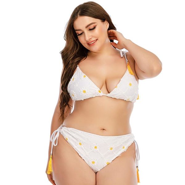 bikini three-point split two-piece female plus size women's swimsuit large size bathing suit swimwear