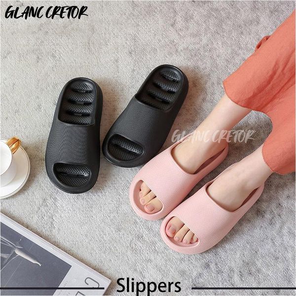 

slippers 2021 platform casual house of sunny kawaii home soft women's summer flip-flops sandals, Black