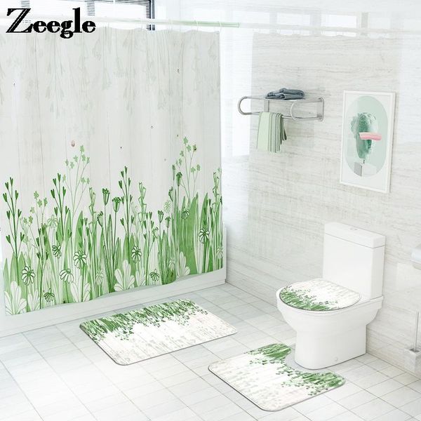 

bath mats nordic style green grass pattern home decor mat and shower curtain set bathroom carpet toliet floor rug