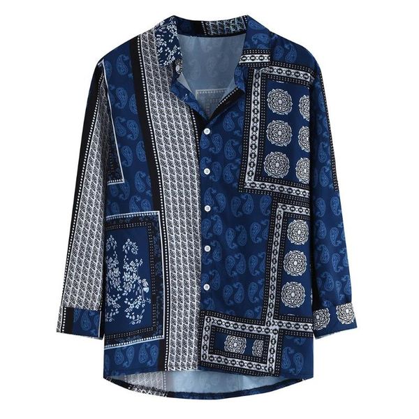 

men's casual shirts cool shirt fashion printing loose single-breasted lapel jacket 2021 summer -selling plus size clothing -3xl, White;black