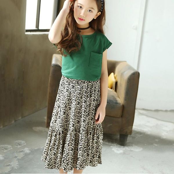 

clothing sets summer baby kids girl outfits off solid color ruffle long dress set fashion clothes, White