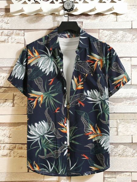 

men random plants print shirt without tee 02jg#, White;black