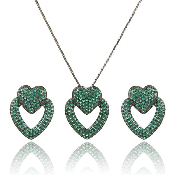 

earrings & necklace kellybola gorgeous luxury cute heart pendant jewelry for bridal wedding sets women daily party, Silver
