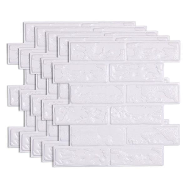 

wall stickers 12pcs 3d brick sticker self-adhesive waterproof pvc paper for bathroom oil-proof kitchen diy home