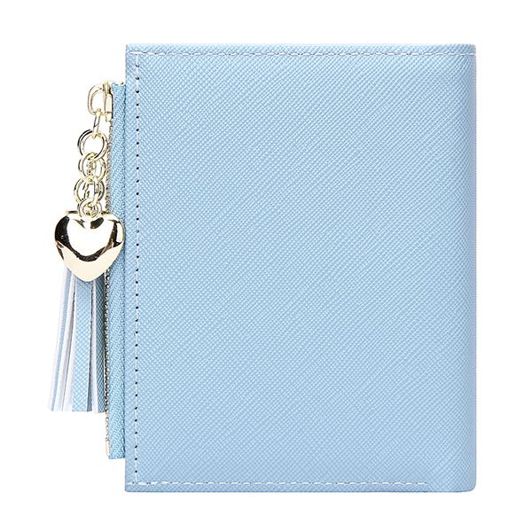

tassel fashion short women wallets luxury zipper coin pocket girls credit card holder solid wallet women small cute purse lady, Red;black