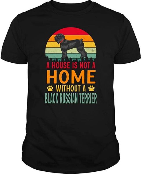 

men's t-shirts a house is not home without black russian terrier tshirt - tee, White;black