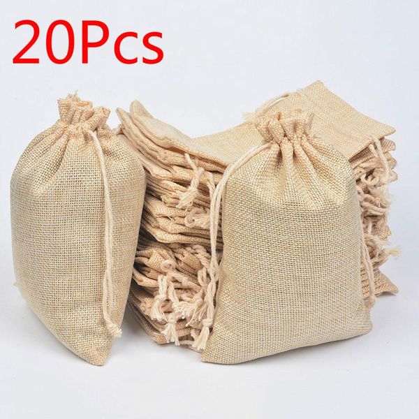 

storage bags 20pcs reusable cotton drawstring gift bag wedding christmas sachet charms jewelry packaging linen party candy