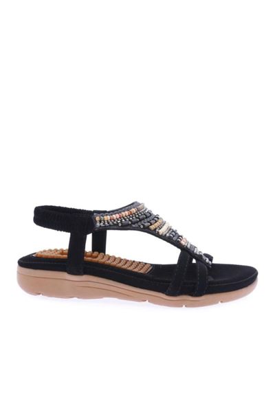 

sandals women's black dual band beaded
