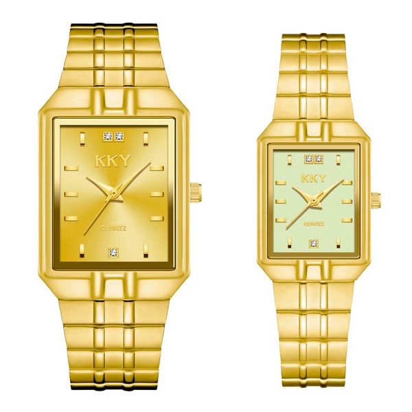 

wristwatches luxury kky brand lover watches fashion stainless-steel quartz watch men women waterproof couple relojes hombre, Slivery;brown