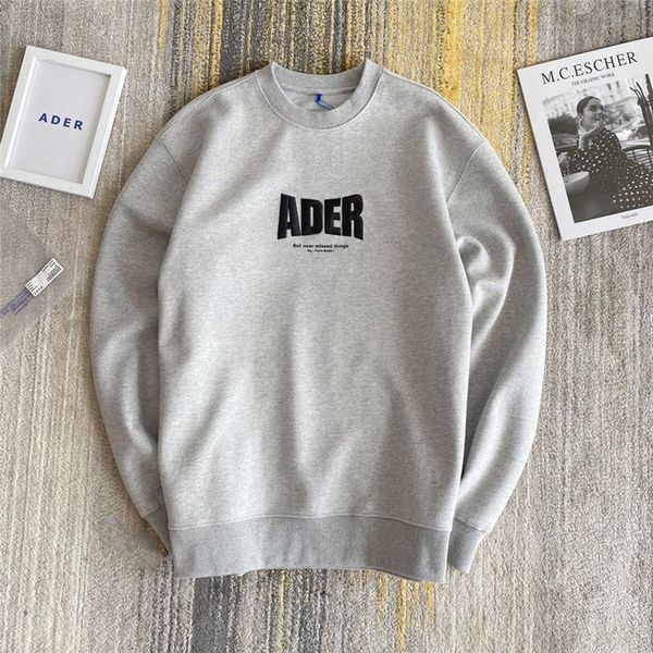 

2021 new embroidery error sweatshirts men women 1:1 adererror hoodie letter z-stitch ader crewneck kanye west 12hh, Black
